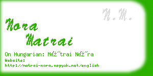 nora matrai business card